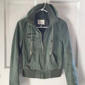 DELIA*S Army Green Military Bomber Jacket …